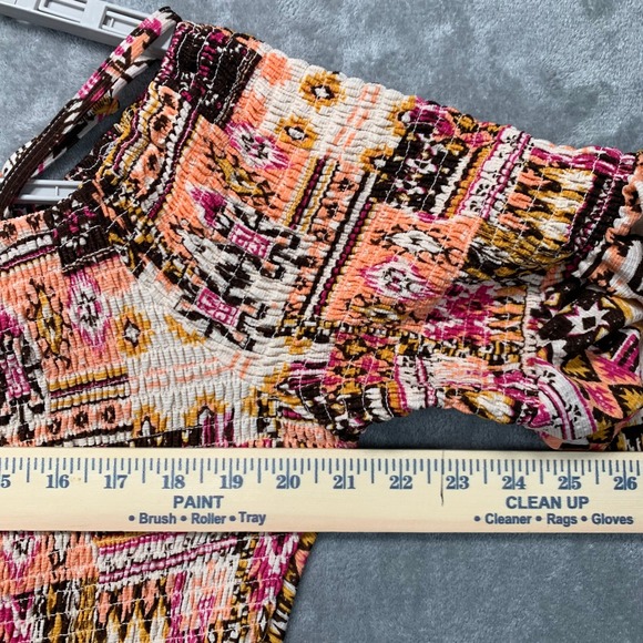 Cato Aztec Print Dress Plus Size 18/20W Bell Sleeve Smocked Boho Casual - Picture 4 of 12